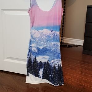 Black Milk Clothing Mountains Pink Dress